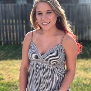 Navy & White striped tank by AEO